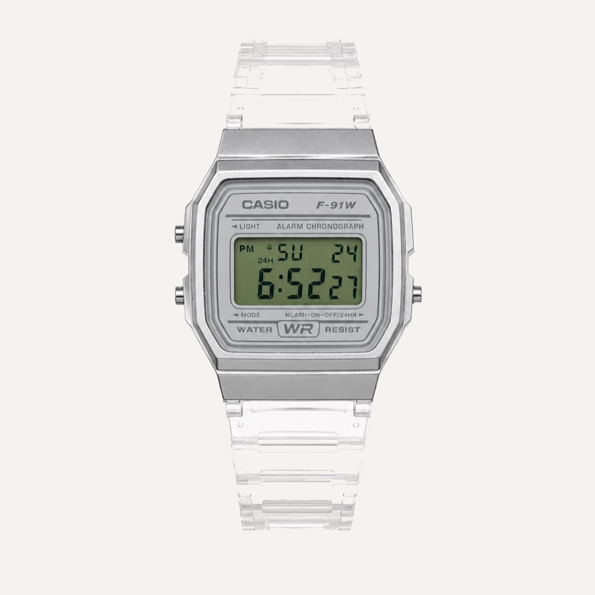 Casio F-91W Clear Silver