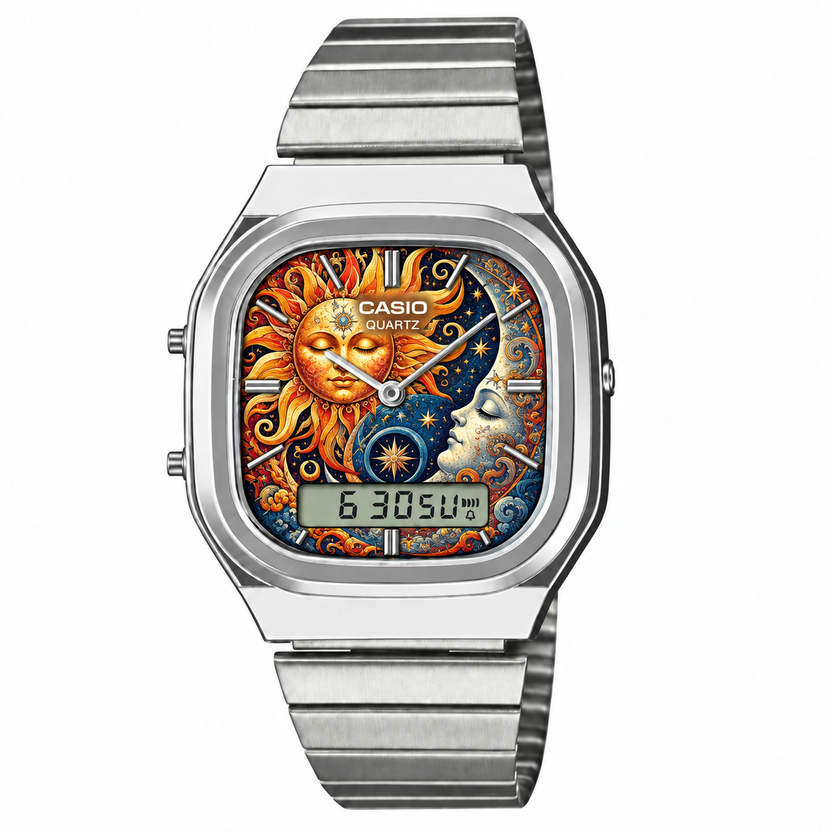 Casio AQ-240 Güneş-Ay Silver by Club Wear