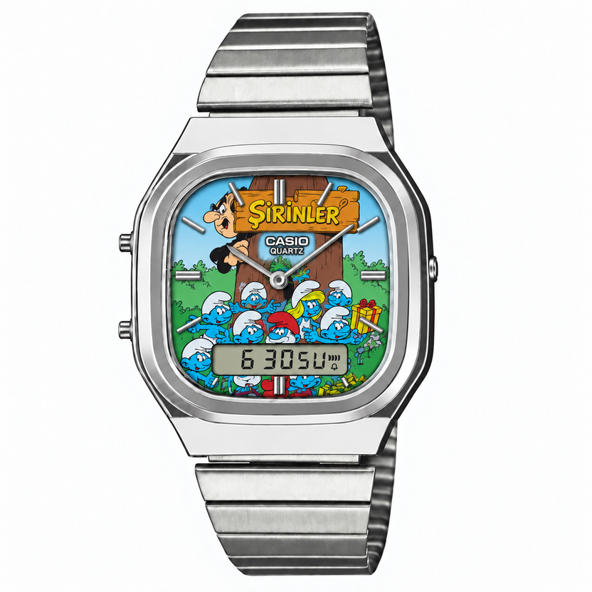 Casio AQ-240 Şirinler 3 Silver by Club Wear